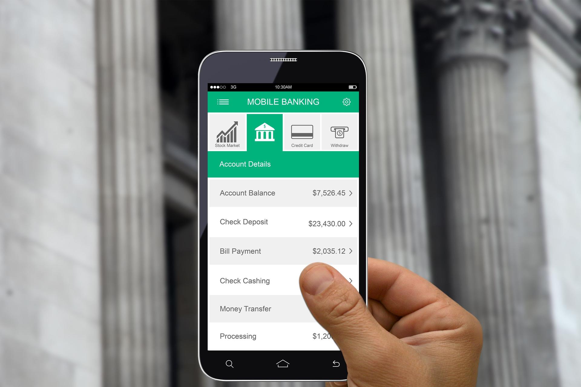 Mobile phone e-banking application